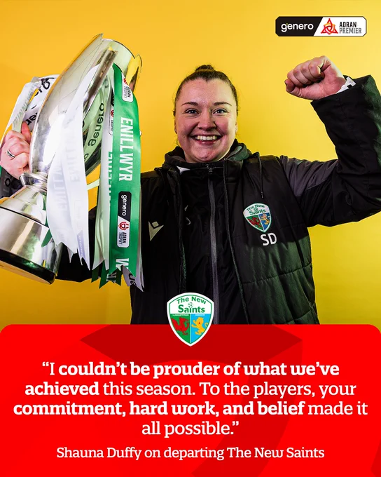 Shauna Duffy quote graphic: “I couldn’t be prouder of what we’ve achieved this season. To the players, your commitment, hard work, and belief made it all possible.”