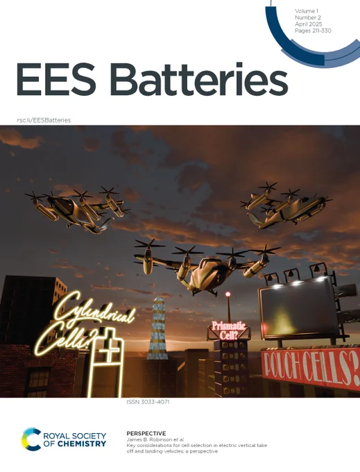 Outside Front Cover for Issue 2 of EES Batteries "Key considerations for cell selection in electric vertical take off and landing vehicles: a perspective"