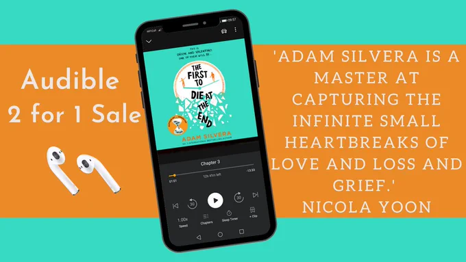 Audio cover of The First to Die at the End by Adam Silvera.'Adam Silvera is a master at capturing the infinite small heartbreaks of love and loss and grief.' Nicola Yoon