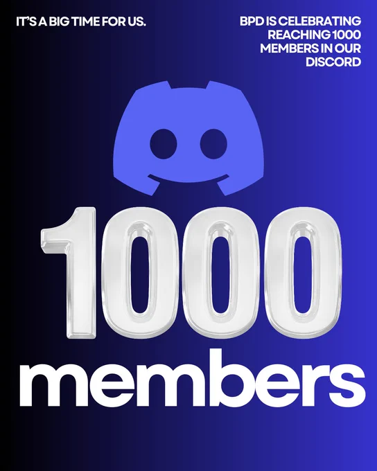 graphic celebrating 1k members in BPD