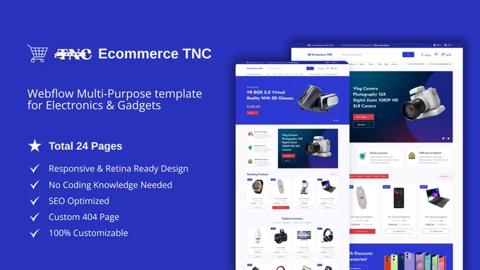 Webflow Multi-Purpose template for Electronics & Gadgets