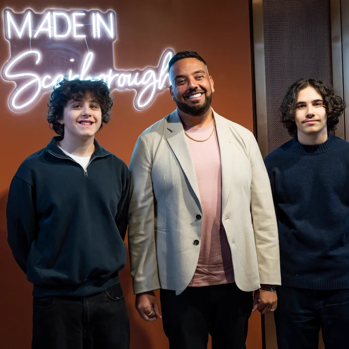 Sam Ibrahim was joined by his sons, Isiah and Gabriel, at the opening of the Sam Ibrahim Building.

