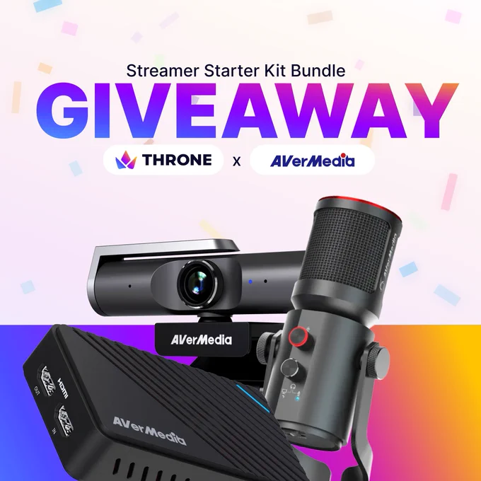 Avermedia x Throne giveaway capture card camera and microphone