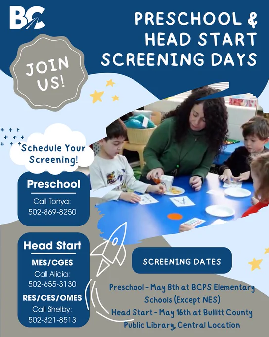 Preschool/Head Start Screening Dates