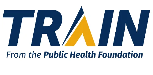Blue and yellow TRAIN Learning Network logo. 
