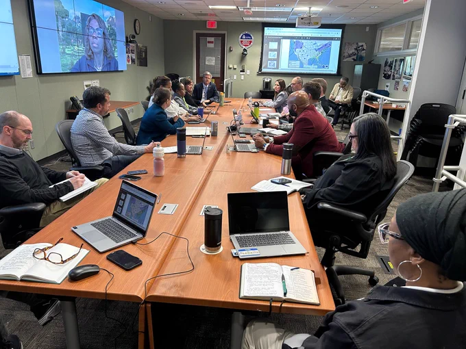 Regional Administrator McOmber meets with senior leadership to assess the impacts of the recent flooding across portions of Kentucky, Mississippi, and Tennessee.