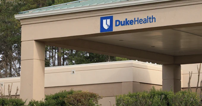 Building exterior with Duke Health logo