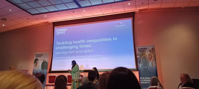 A picture from Sara's point of view of one of the presentations at the conference.