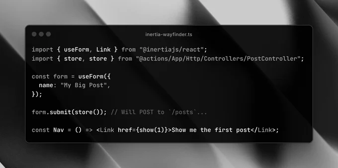 Example code showing the new Wayfinder Inertia integration