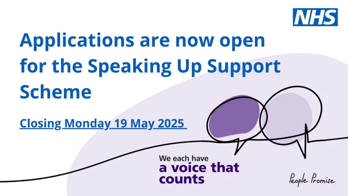 Applications are now open for the Speaking Up Support Scheme. Closing Monday 19 May 2025. We each have a voice that counts.