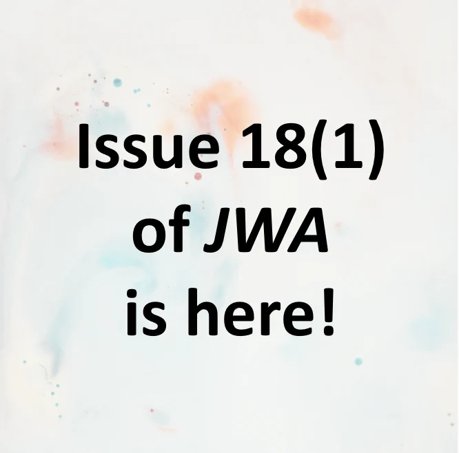 The image announces the publication of JWA volume 18 issue 1.