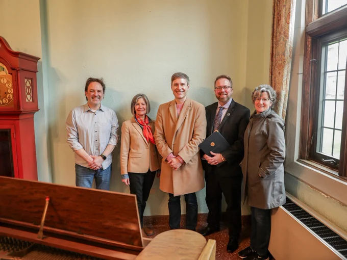 Brett Johnson and past Teaching Excellence Awards recipients 