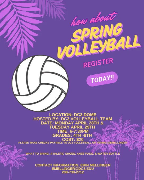 Come out for some SPRING Volleyball!!! 
