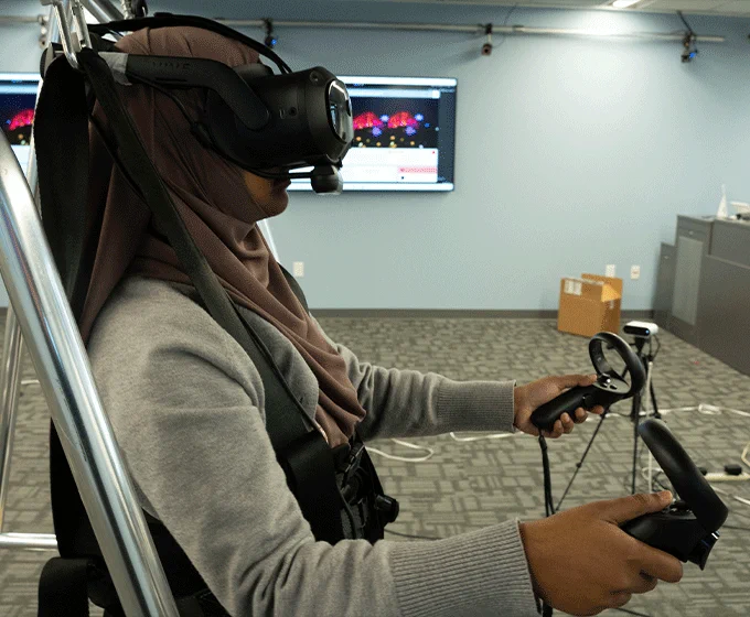 A UTSA researcher testing new approaches to VR.
