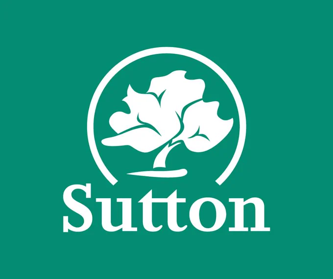 Green background with the Sutton Council logo