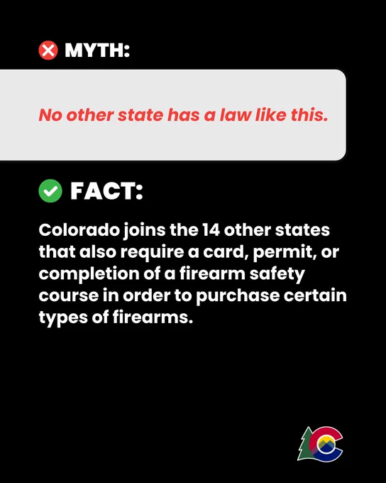 Infographic titled 'Colorado SB25-003 Bill: Myths vs Facts' presenting a comparison of common misconceptions and factual information regarding the Colorado SB25-003 legislation. The graphic visually highlights key points, debunking myths and clarifying the facts to inform viewers about the bill.
