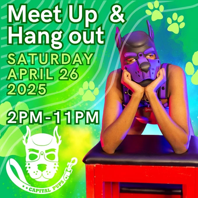 Event flyer for April Hangout in the Ottawa Pet Play community. 
