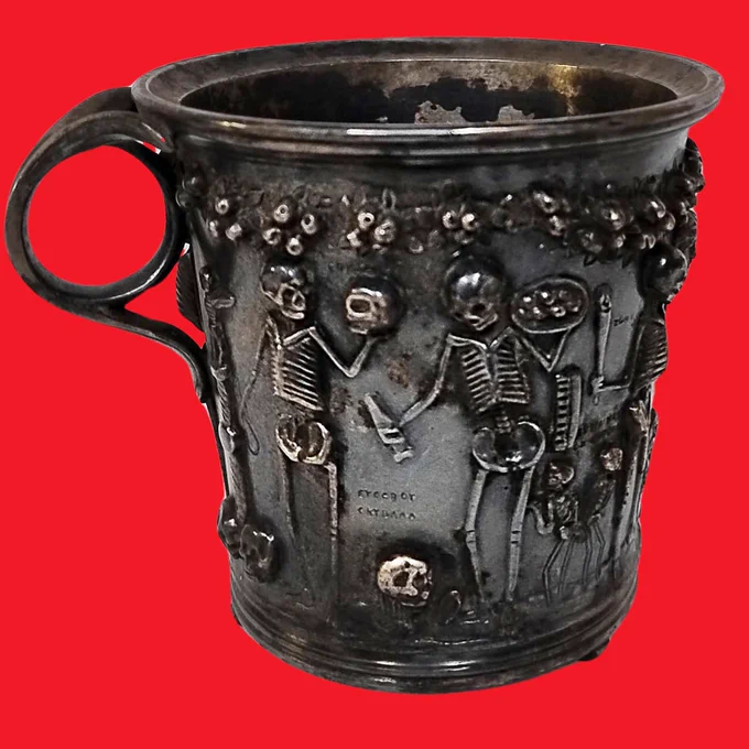Fig 1 (A&I)1897:84 Electrotype reproduction of Boscoreale Treasure goblet. Research image by Faith Nolan © National Museum of Ireland
