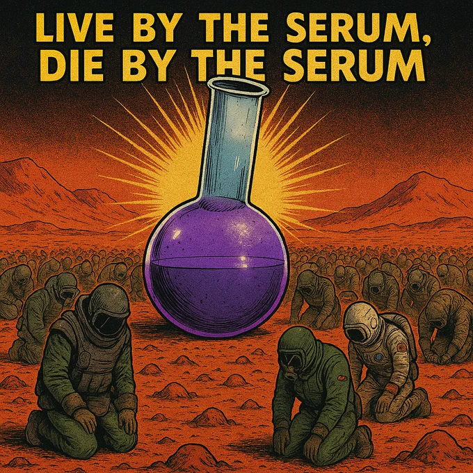 For reference this image is showcasing super serum. A resouces on mars that players can take to get drastically better farming boosts and other perks.