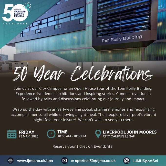 Celebrating 50 Years of Sport and Exercise Science at LJMU.