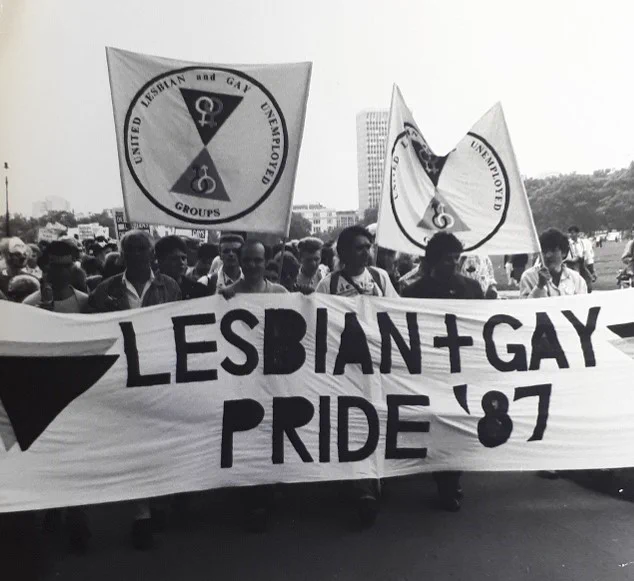 Image of Tyneside Lesbian and Gay Pride March 1987.
