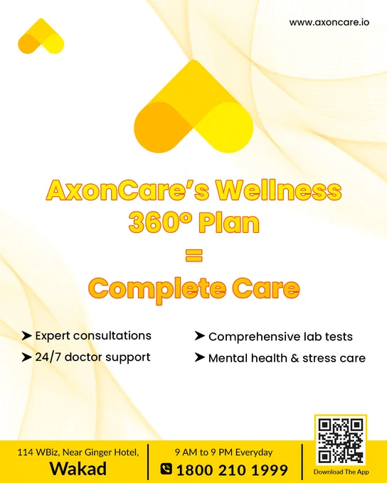 Chronic conditions won’t wait, and why should you? 🚨 Stay ahead with AxonCare’s Wellness 360 - expert care, 24/7 doctor support, and holistic health solutions.

📞 Call 1800 210 1999 to book your consultation today!
.
.
.
.
.
.
.
.
.
.
.
.
.
.
.
.
.
.
.
.
.
.
.
.
.
.
.
.
.
.
.
.
.
.
#ChronicConditions #HealthManagement #PreventiveCare #HeartHealth #KidneyCare #ExpertConsultation #LabTests #MentalWellness #StressManagement #BookYourConsultation #ChronicIllnessSupport #wakadpune #bavdhanpune #bkcmumbai #london #axoncare #axoncarebyaxonichealth #axoncarepackage #axoncarehappycare

[Chronic condition management, chronic disease care, holistic healthcare, wellness program Pune, expert health consultations, comprehensive lab tests India, 24/7 doctor support, mental health care, stress management services, heart disease prevention, kidney failure management, preventive healthcare Pune, book doctor consultation online, healthcare solutions, manage chronic illness, holistic health clinic Pune,
