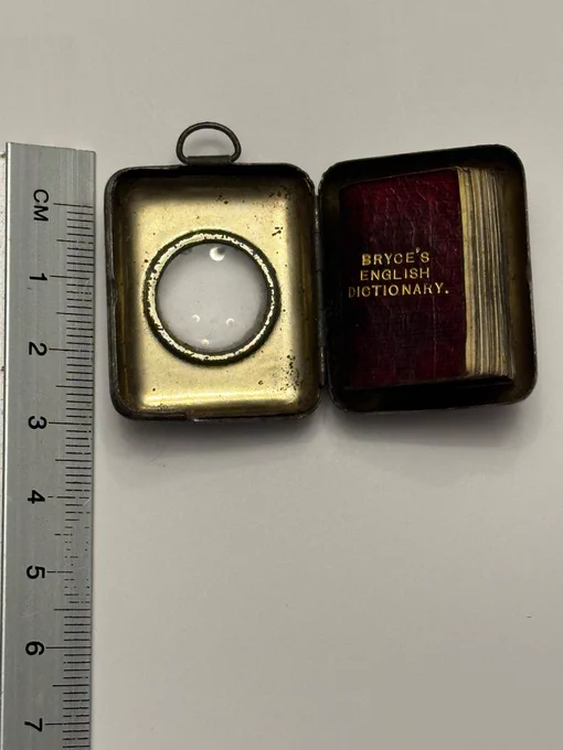 Bryce’s miniature English dictionary circa 1900 in the metal case