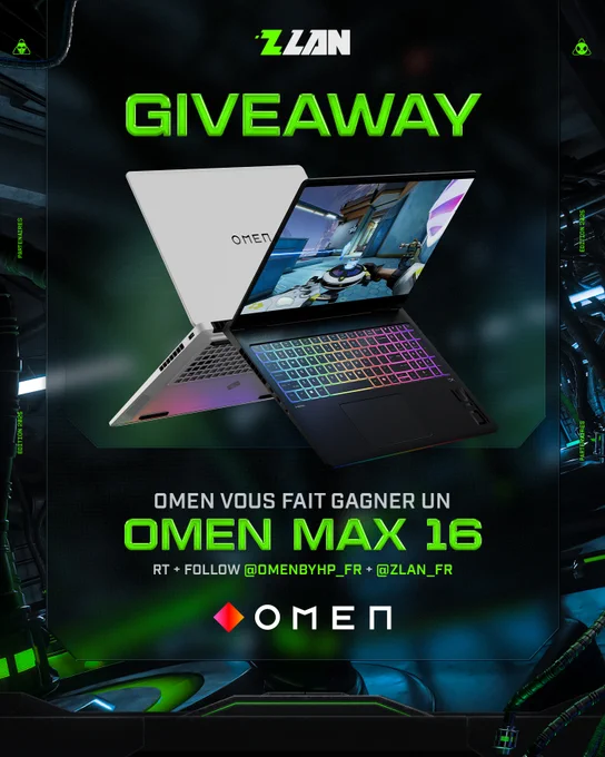 GIVEAWAY : Omen vous fait gagner un Omen Max 16. Pour participer : RT   Follow  @OMENbyHP_fr   @ZLAN_FR