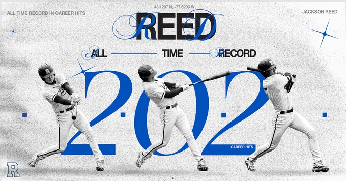 Jackson Reed UR Baseball All-Time Hits Record (202)