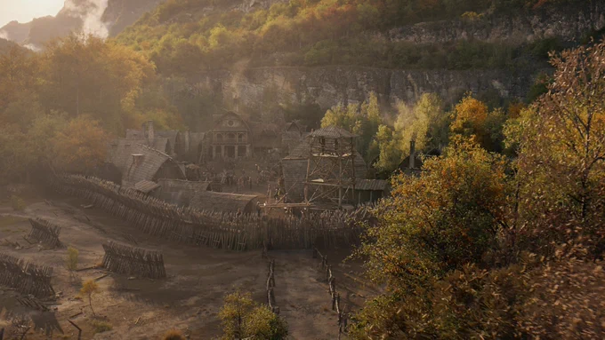 The sunlit Two Rivers prepares its defences.