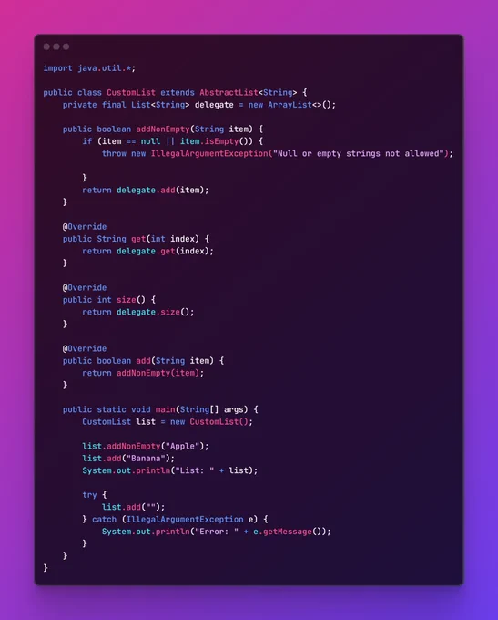 Java code snippet