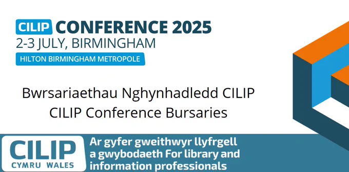 Graphic outlining CILIP Cymru Wales bursaries