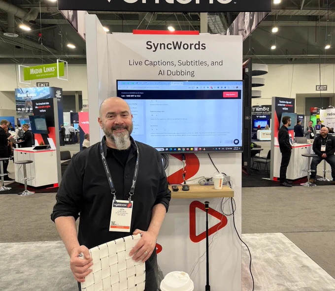 SyncWords Live Captions, Subtitles, and AI Dubbing (aka voice translations) for live streams and broadcasts at the Ant Media booth during NAB 2025
