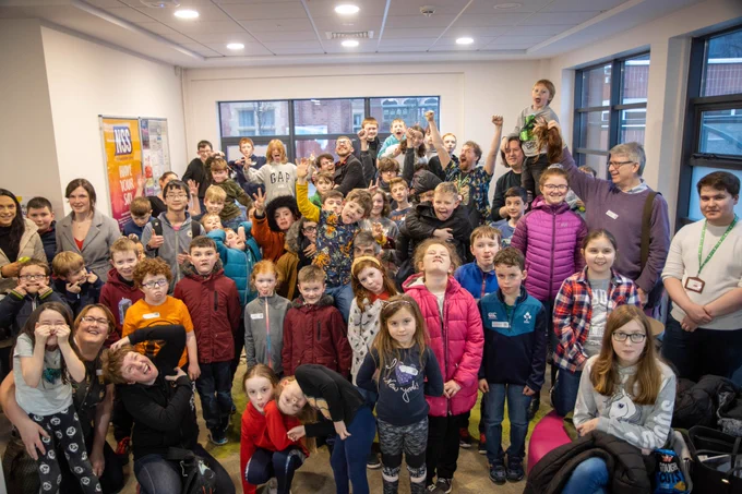 Photo showing all the attendees of the Northern Ireland Raspberry Jam