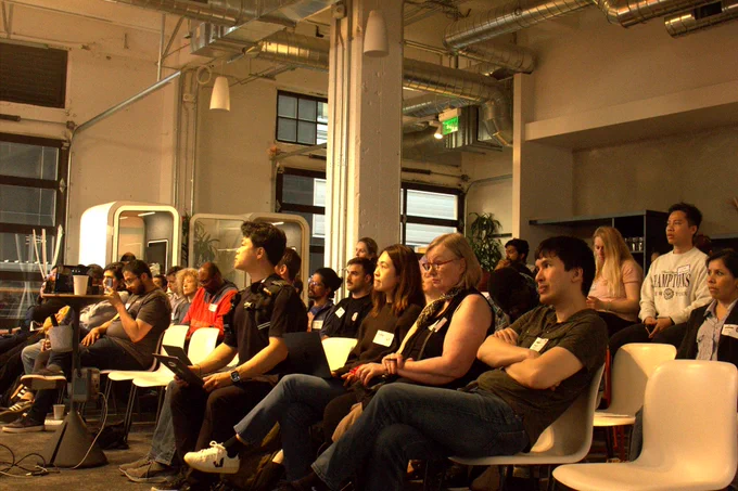 Picture taken at the Hack Night at Cloudflare HQ on April 10, 2025.