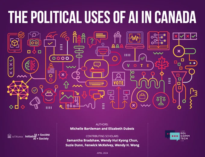 Cover of “The Political Uses of AI in Canada” Report by Elizabeth Dubois and Michelle Bartleman.