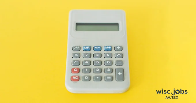 Image: calculator; Wisc.Jobs AA/EEO