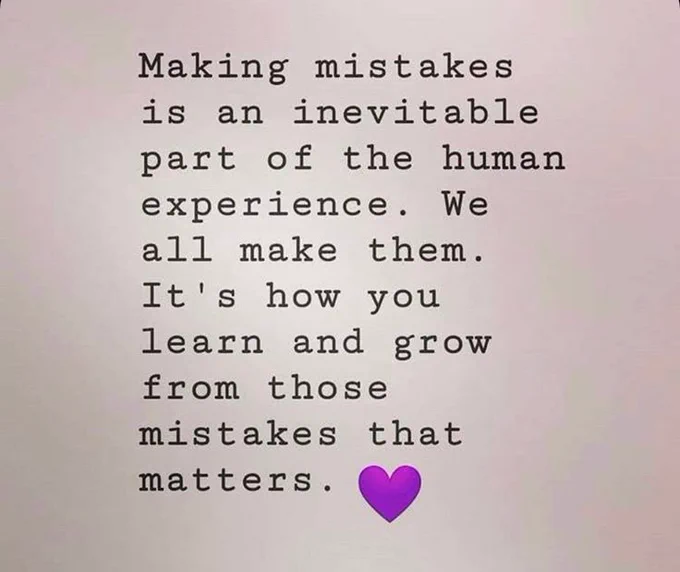 💙Quote of the Day💙

"Making mistakes is an inevitable part of the human experience. We all make them. It's how you learn and grow from those mistakes that matter."

#Quote #QuoteOfTheDay #LifeQuote #WeAreHuman #MistakesAreLessons #MistakesHappen #Learn #Grow #Success #NeverGiveUp #Mindset #Motivation #Inspiration