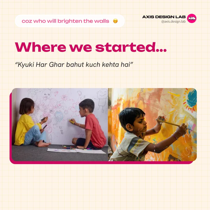 Alt= Children painting and scribbling on the wall.  