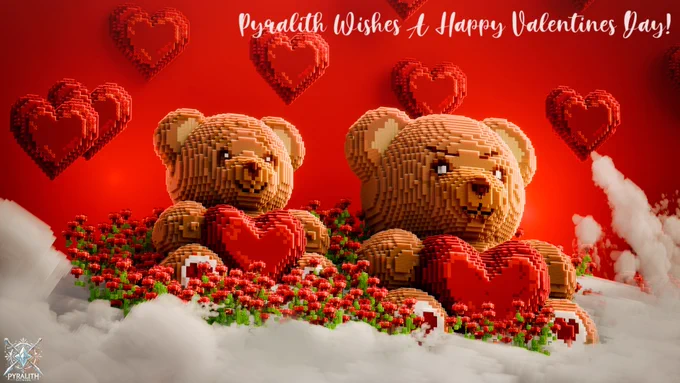  #PyralithStudio #ValentinesDay #Gaming #ValentinesMinecraft #CuteBuilds #MinecraftLove #BlockArt #GamerLife #MinecraftInspo #ValentinesGift #TeddyBear #PixelArt #MinecraftIdeas #BuildGoals #Studio #render #bbb