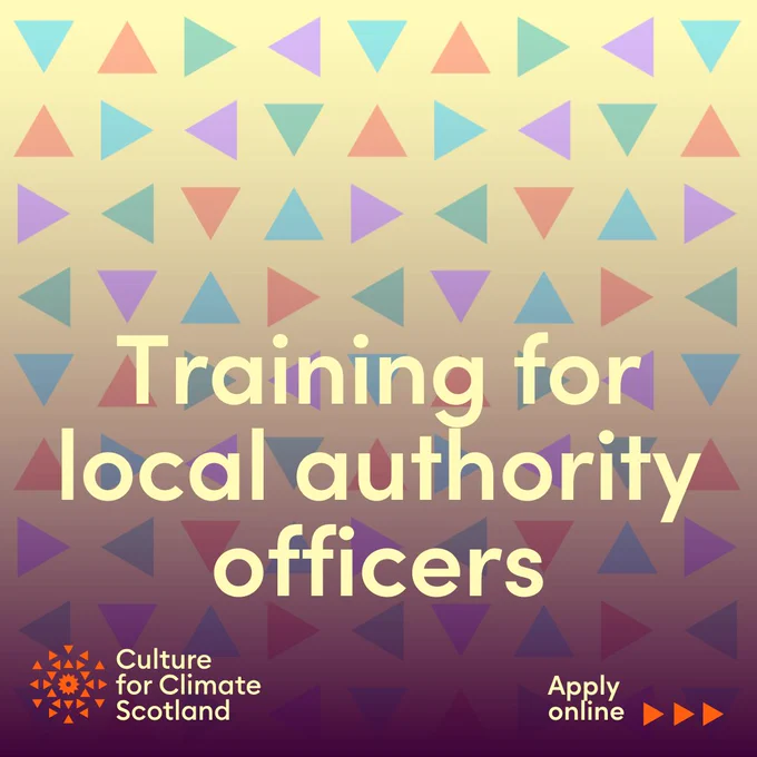 Training for local authority officers. Culture for Climate Scotland. Apply Online