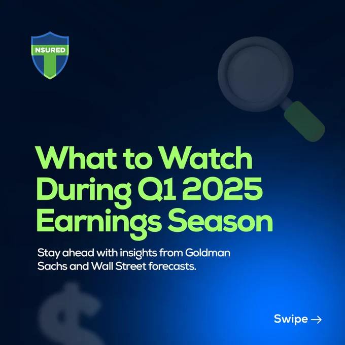 📈 Earnings season is here — all eyes on Wall Street. See what Goldman Sachs and top analysts are tracking this Q1 2025
Stay informed, stay ahead.

Trade smart with Nsured. 💼

📌 Disclaimer: This is a market analysis based on upcoming news and should not be considered financial advice. Always conduct your own research before making trading decisions.

#NSuredTrading #CAD #GBP #USD #Forex #Stock #Trading #MarketSituation #BearMarket #BullMarket #TradersLife #BreakingNews #TrumpTarrifs #USDNews #FOMC #BondAuction #ForexNews #MarketUpdate #TradeSmart #EconomicEvents #FOMO