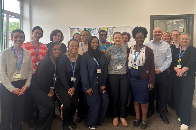 Duncan with colleagues from the Homerton Health Visiting Service, Homerton Healthcare NHS FT and Institute of Health Visiting.