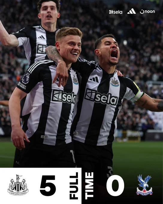 FULL-TIME | Newcastle United 5 Crystal Palace 0