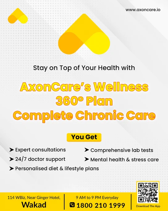 Chronic Illness? Stay Ahead, Not Behind! 💙✨

Get expert care, 24/7 doctor support, and proactive health tracking with AxonCare’s Wellness360.

📞 Call 1800 210 1999 to book your consultation today!
.
.
.
.
.
.
.
.
.
.
.
.
.
.
.
.
.
.
.
.
.
.
.
.
.
.
.
.
.
.
.
.
#DiabetesCare #HypertensionManagement #PCOSsupport #ChronicIllness #ExpertConsultation #LabTests #PersonalisedDiet #DoctorSupport #24x7Healthcare #MentalWellness #StressManagement #ManageDiabetes #ControlBloodPressure #PCOSAwareness #wakadpune #bavdhanpune #bkcmumbai #axoncarebyaxonichealth #healthcareinnovation #healthtech 


[Chronic illness management, Diabetes care program, Hypertension treatment plan, PCOS support services, Continuous chronic care, Expert doctor consultations online, 24/7 doctor support India, Comprehensive health check-ups, Personalised diet plan for chronic illness, Custom lifestyle plan, Mental health and stress care, Health progress tracking, Prevent diabetes complications, Prevent hypertension complic