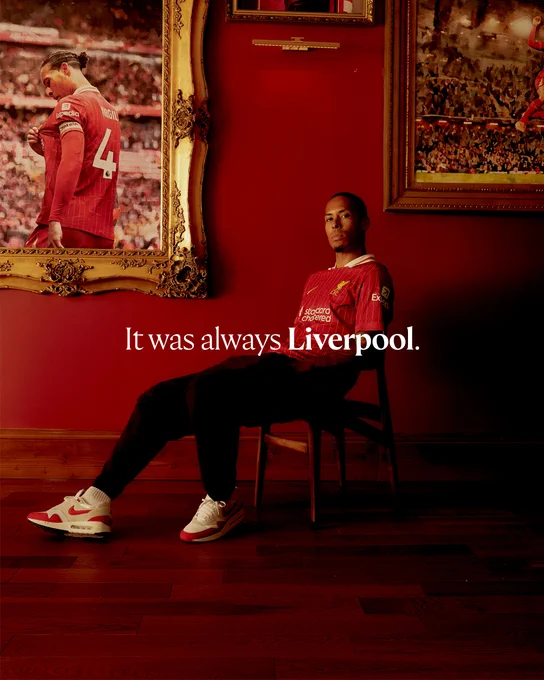 Graphic featuring Virgil van Dijk. Text reads: "It was always Liverpool."