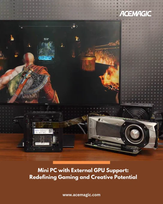 Mini PC with External GPU Support: Redefining #Gaming and Creative Potential 🖥️⚡
By integrating External GPU ( #eGPU ) technology, mini PCs are achieving new heights, delivering desktop-level performance in a smaller package. 
Some ACEMAGIC Mini PCs are at the forefront of this innovation, and come with #externalGPU compatibility.

📖 Learn more
👇
https://bit.ly/blog_acemagic-mini-pc-with-external-gpu-support

#ACEMAGICminipc #minipc #computer #acemagicblog #techblog #acemagicpc #gaming #gamingPC