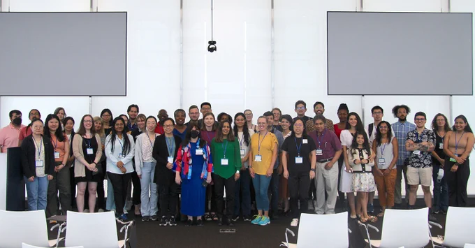 Group photo of workshop attendees at the Institute for Computational and Experimental Research in Mathematics.