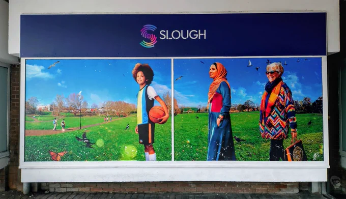My print design display for The Queensmere Observatory Shopping Centre in Slough. The designs were created as part of a community arts project to celebrate Slough's local diversity and bring new life back to the high street. The print project was developed in partnership with Viva Slough and sponsored by The Slough Bid, with the support of Queensmere Observatory Shopping Centre.
