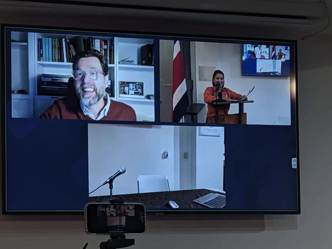 Computer screen showing online participants of the conference
